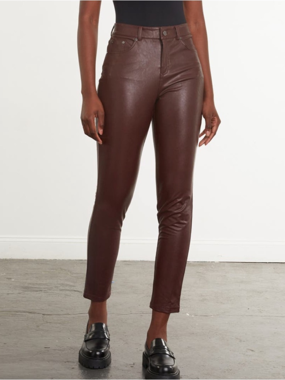 Brown Commando faux leather pants